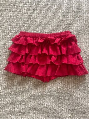 Emory Park Red Ruffled Mini Skort
